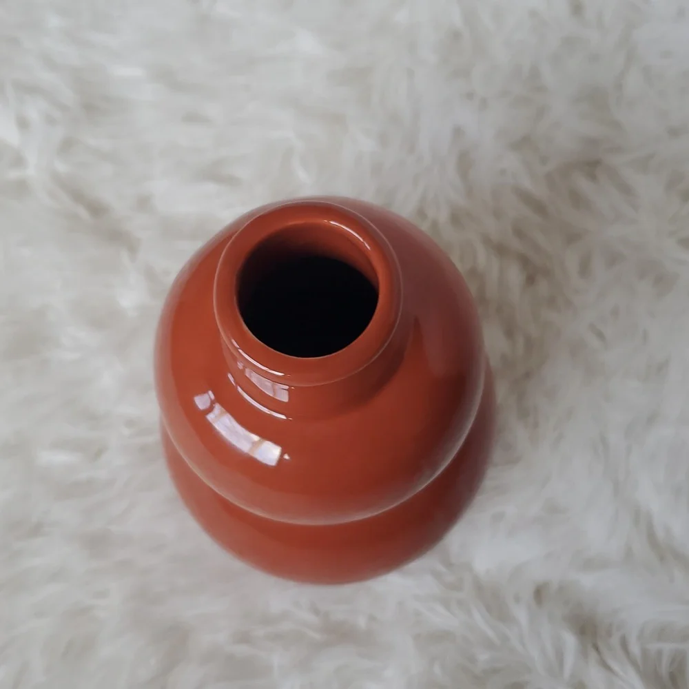 2/$25 - Southwestern Style Ceramic Decorarive Vase Burnt Orange 6